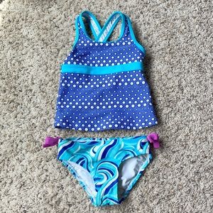 Girls blue size 4 bathing suit